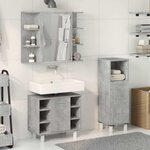 vidaXL Ensemble de meubles de salle de bain 3 Pièces gris béton