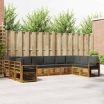 vidaXL Ensemble de canapés d'extérieur 10 pc Naturel et Anthracite