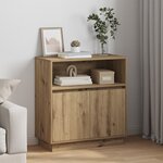 vidaXL Buffet avec LED Chêne Artisan 71x34 5x75 cm Bois d'ingénierie