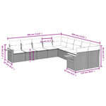 vidaXL Salon de jardin 10 Pièces avec coussins noir résine tressée