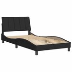 vidaXL Cadre de lit sans matelas Hanko noir 100x200 cm velours