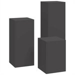 vidaXL Supports pour plantes 3 Pièces Noir 24 x 24 x 75 cm Acier