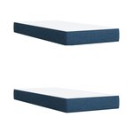 vidaXL Sommier à lattes de lit avec matelas Bleu 200x200 cm Tissu