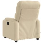 vidaXL Fauteuil inclinable de massage électrique crème tissu