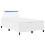 vidaXL Lit à ressorts avec matelas Blanc 120 x 200 cm Simili cuir