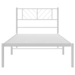 vidaXL Cadre de lit métal sans matelas avec tête de lit blanc 90x200cm