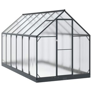 vidaXL Serre de jardin avec porte Anthracite 183 5 x 363 5 x 207 cm