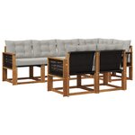 vidaXL Ensemble de canapés d'extérieur 7 pc Naturel et gris clair