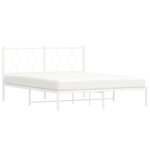 vidaXL Cadre de lit métal sans matelas et tête de lit blanc 150x200 cm
