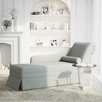 vidaXL Fauteuil long et traversin accoudoir droit gris clair velours