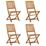 vidaXL Chaises pliables d'extérieur lot de 4 Bois d'acacia solide
