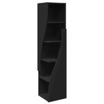 vidaXL Meuble d'angle Noir 32x32x140cm Bois d'ingénierie