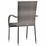 vidaXL Chaises empilables d'extérieur lot de 2 Gris Résine tressée