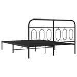 vidaXL Cadre de lit métal sans matelas avec tête de lit noir 140x190cm