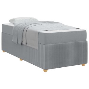vidaXL Cadre de lit avec matelas Gris clair 80 x 200 cm tissu