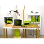 Corbeille À Courrier Combo Midi Iderama - Vert Anis Brillant - X 6 - Exacompta