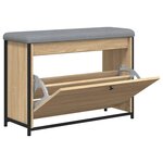 vidaXL Banc à chaussures tiroir rabattable chêne sonoma 82x32x56 cm