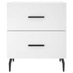 vidaXL Tables de chevet 2 Pièces blanc 40x35x47 5 cm bois d’ingénierie