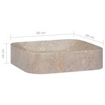 vidaXL Lavabo Gris 40x40x10 cm Marbre