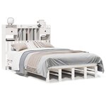 vidaXL Lit bibliothèque sans matelas blanc 135x190 cm bois pin massif