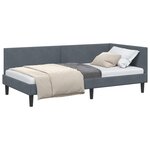 vidaXL Cadre de lit d'angle Gris foncé 100 x 200 cm Velours