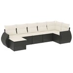 vidaXL Salon de jardin 7 Pièces avec coussins noir résine tressée