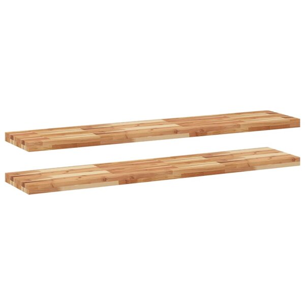 vidaXL Étagères flottantes 2 Pièces 140x30x4 cm acacia massif à l'huile