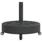 vidaXL Base de parasol avec roues pour mâts Ø38 / 48 mm 27 kg rond