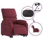 vidaXL Fauteuil inclinable électrique rouge bordeaux tissu