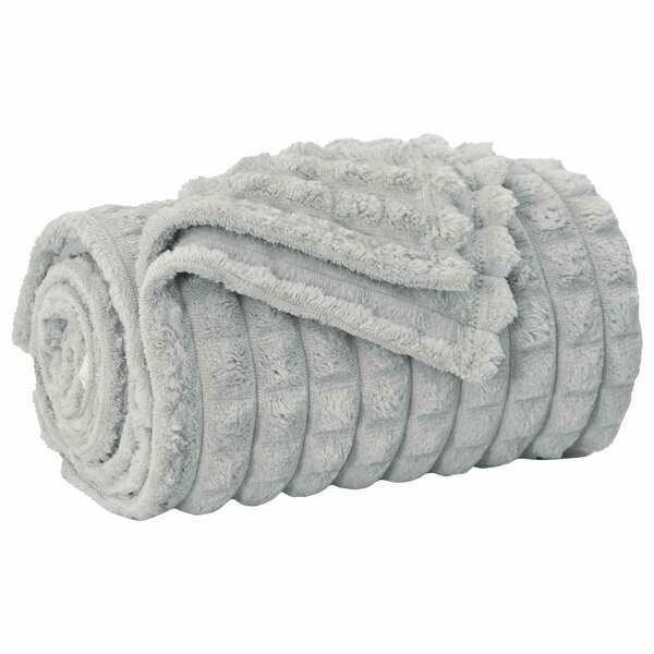 vidaXL Jeté Gris 240 x 220 cm Toison