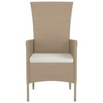 vidaXL Chaises de jardin avec coussins lot de 2 Résine tressée Beige