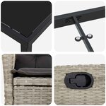 vidaXL Ensemble de salle à manger pour jardin 9 Pièces Gris clair