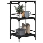 vidaXL Chariot de cuisine noir 60 5x50x105 cm bois d'ingénierie