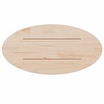 vidaXL Dessus de table 60x30x2 5 cm bois de pin massif ovale