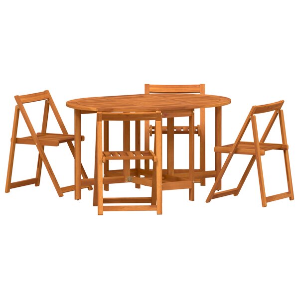 vidaXL Ensemble de repas de jardin pliant 5 pièces - Bois d'acacia solide