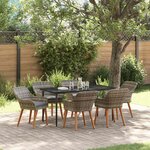 vidaXL Ensemble de salle à manger pour jardin 7 Pièces Gris polyrotin