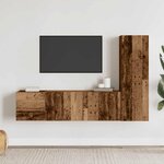 vidaXL Meubles TV muraux 3 Pièces vieux bois bois d'ingénierie