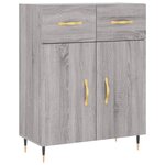 vidaXL Buffet haut Sonoma gris 69 5x34x180 cm Bois d'ingénierie
