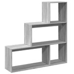 vidaXL Étagère séparatrice de pièce 3niveaux sonoma gris 123x29x123 cm