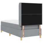 vidaXL Lit à ressorts avec matelas Gris clair 90 x 200 cm tissu