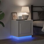 vidaXL Cabinet de chevet Blanc 44 x 34 5 x 45 cm Bois d'ingénierie