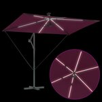vidaXL Parasol banane à mât déporté Rouge bordeaux 294 x 200 x 254 cm