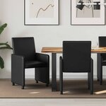 vidaXL Chaises de Salle à Manger avec Roues 2 Pièces Noir 57 x 66 x 94 cm