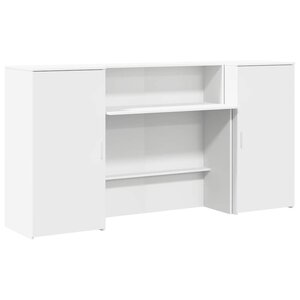 vidaXL Bureau de réception blanc 200x50x103 5 cm bois d'ingénierie