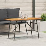 vidaXL Table à manger - Noir  110x55x62 cm  en bois d'acacia massif