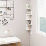 vidaXL Étagère d'angle murale Blanc 20x20x127 5 cm bois d’ingénierie