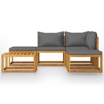 vidaXL Salon de jardin 6 Pièces avec coussins Bois d'acacia solide