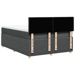 vidaXL Sommier à lattes de lit avec matelas Gris foncé 140x200cm Tissu