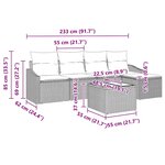 vidaXL Ensemble de Canapés avec coussin 6 Pièces Gris clair polyrotin