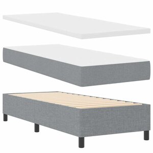 vidaXL Lit à ressorts avec matelas Gris clair 80 x 200 cm tissu